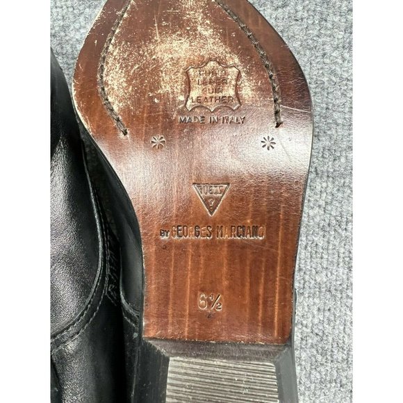 Guess by Georges Marciano Shoe Women's 6.5 Black Leather Heel Boot Italian Made - Picture 8 of 8